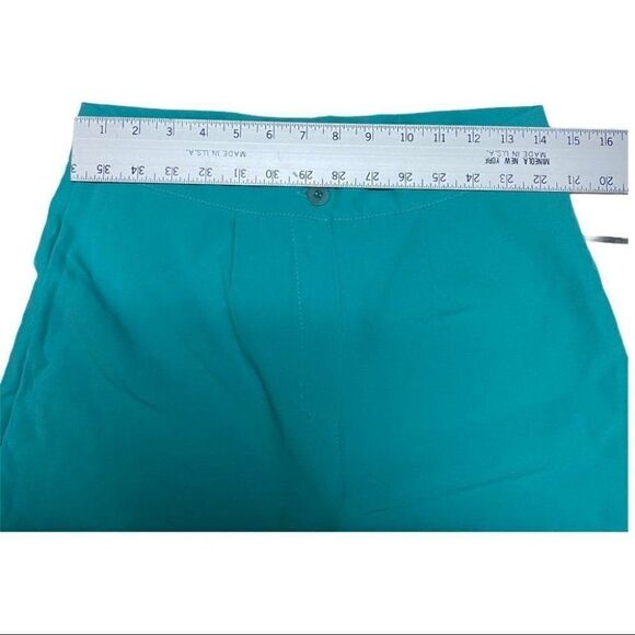Tall Tailored Teal Ankle Pants Bright Bold Work Colored Fall Layer - Picture 7 of 9
